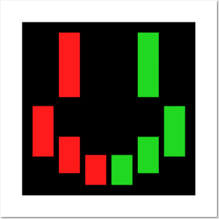 Candlestick Bar Chart Smile Stock Market Trader Posters and Art